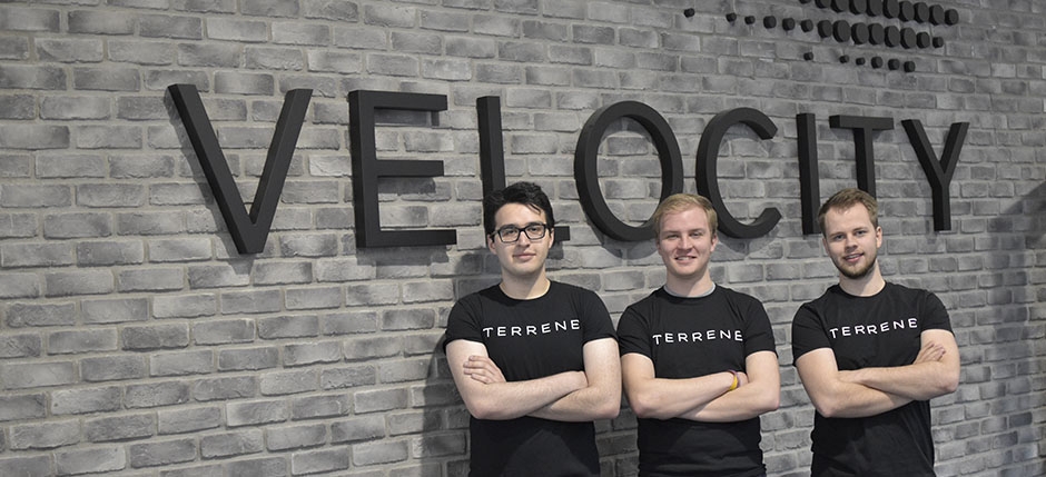 Cameron Mills, Chief Operating Officer and Co-founder of Terrene and his co-founders Kashayar Pourdeilami, and Francois le Roux.
