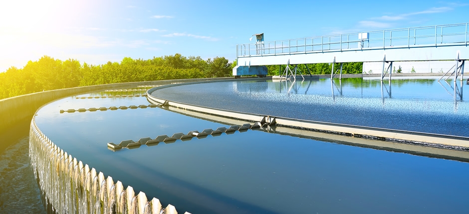 Modern urban wastewater treatment plant