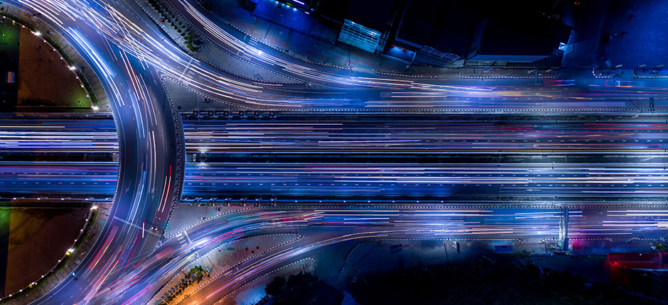 A highway in Ontario, Canada at night