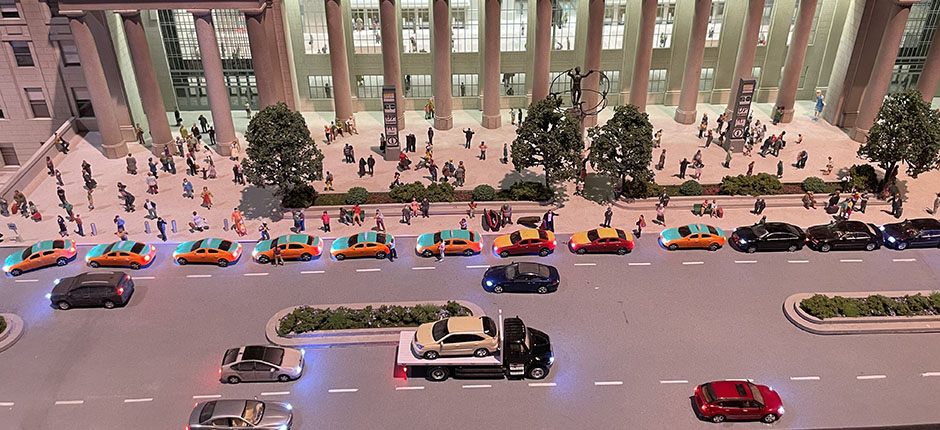 A miniature scale of Union Station, the major railway station and intermodal transportation hub in Toronto, Ontario