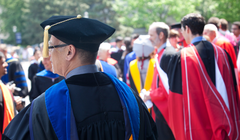 A convocation ceremony at Carlton University in Ottawa, Ontario, Canada