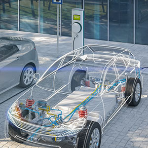 Voitures électriques génériques avec batterie visible