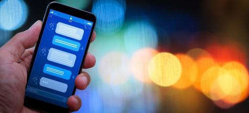 Mobile phone with a chat bot app
